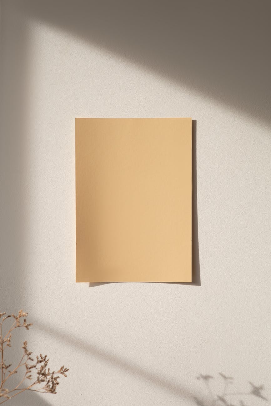 brown paper on the wall